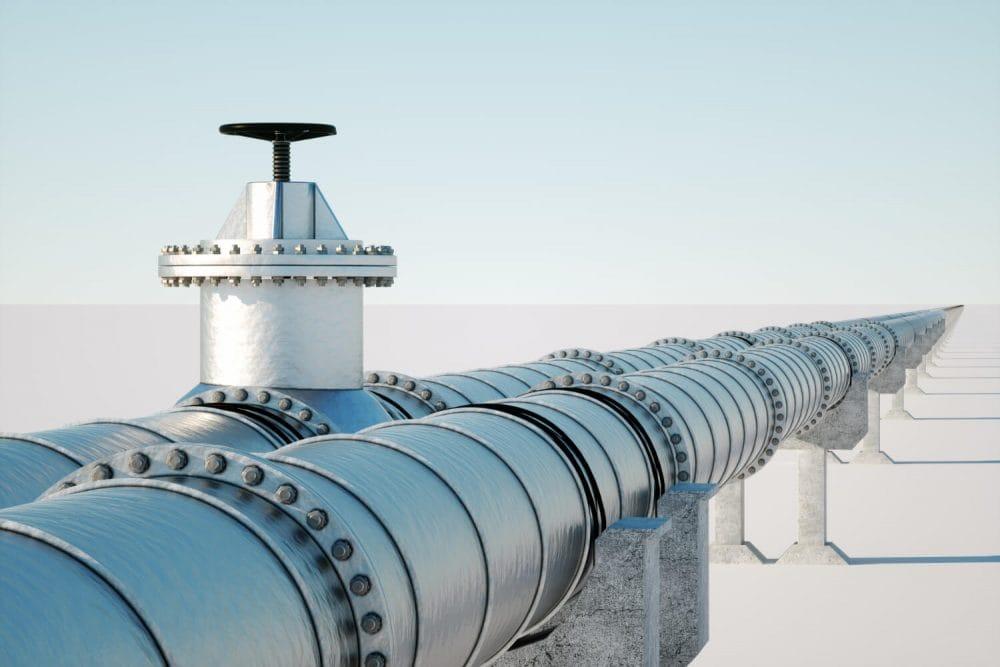 Industrial pipeline transporting oil and gas